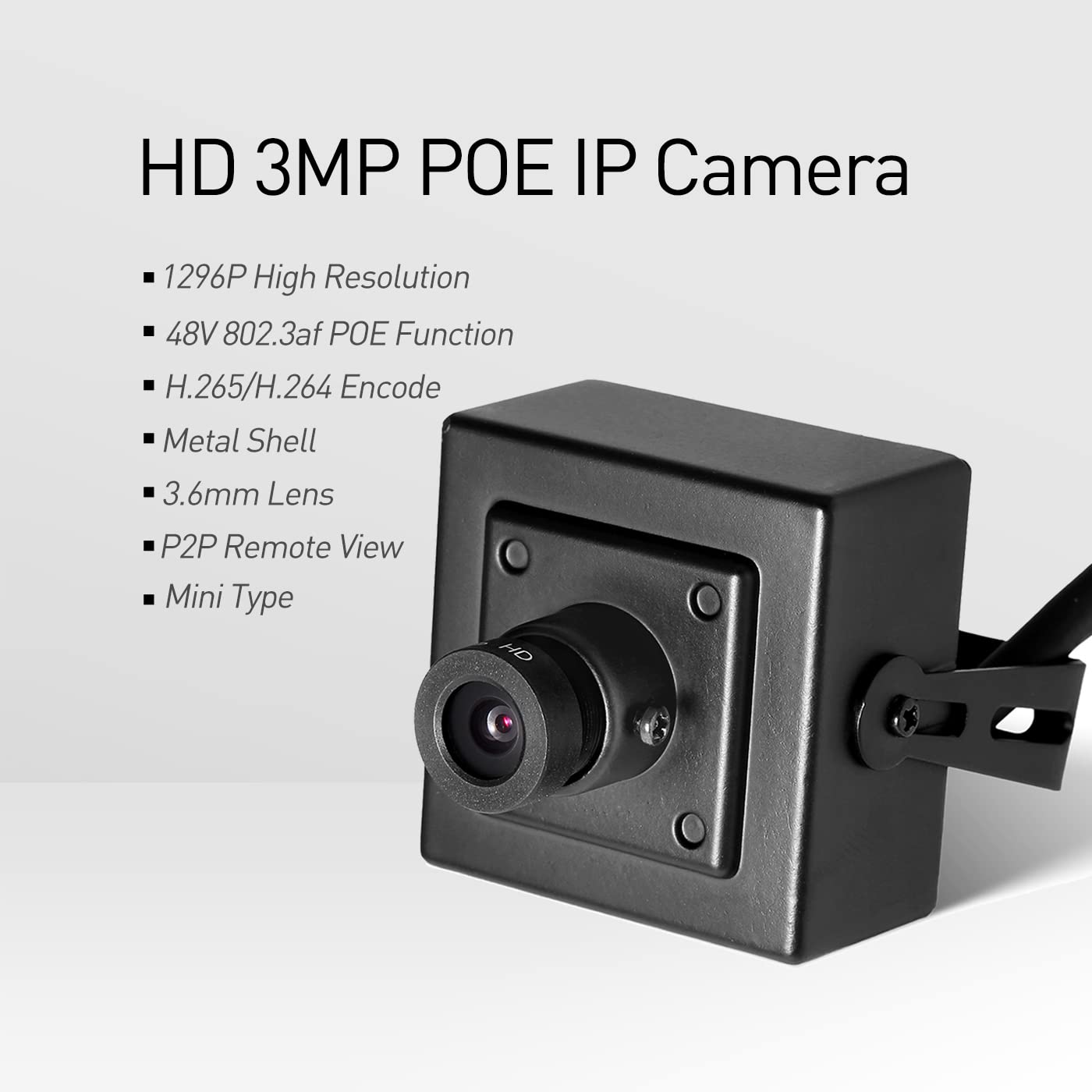 Revotech Indoor Mini Poe Ip Camera With Audio, Security Camera P2P Remote View Hd 3Mp Cctv Video Surveillance H.265/H.264 (I706